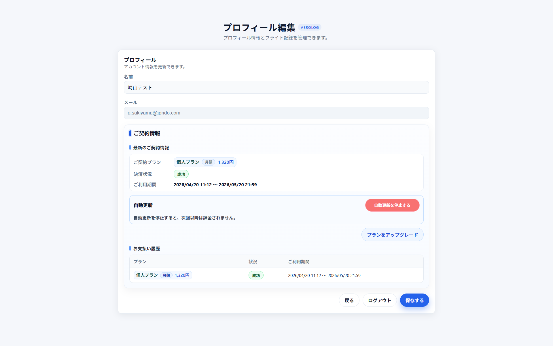 データ管理表示画面